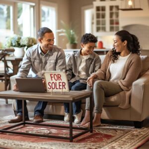Sell My House New Jersey | We Buy Houses New Jersey | Simplifying Cash Home Sale Steps in NJ for Homeowners Family discussing cash home sale in a cozy living room