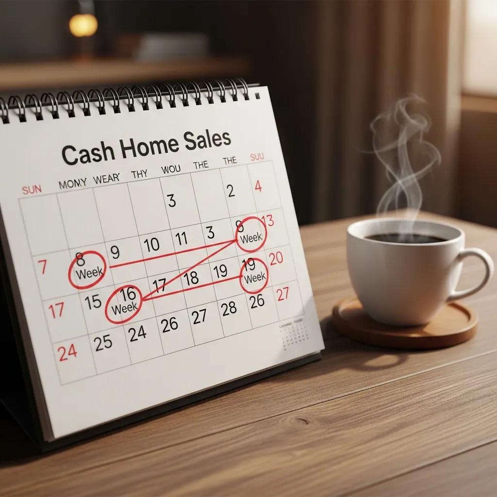 Calendar highlighting quick timelines for cash home sales in New Jersey