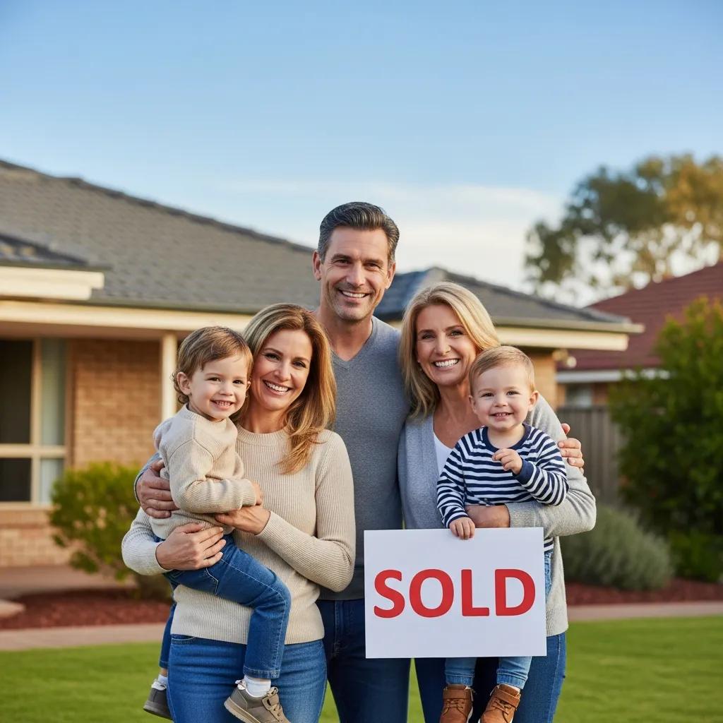 Happy family celebrating a successful cash home sale in New Jersey
