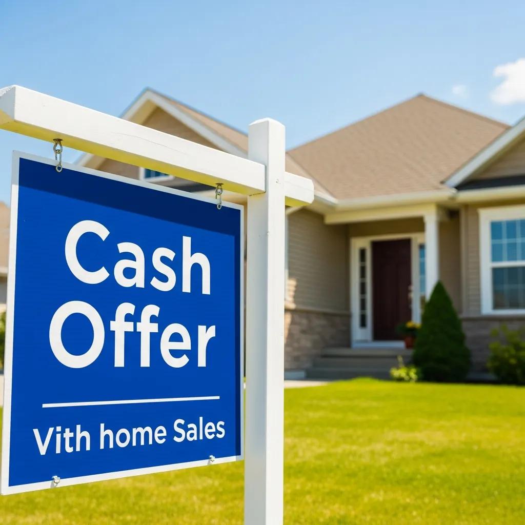 Home with a 'Cash Offer' sign representing the advantages of cash home sales