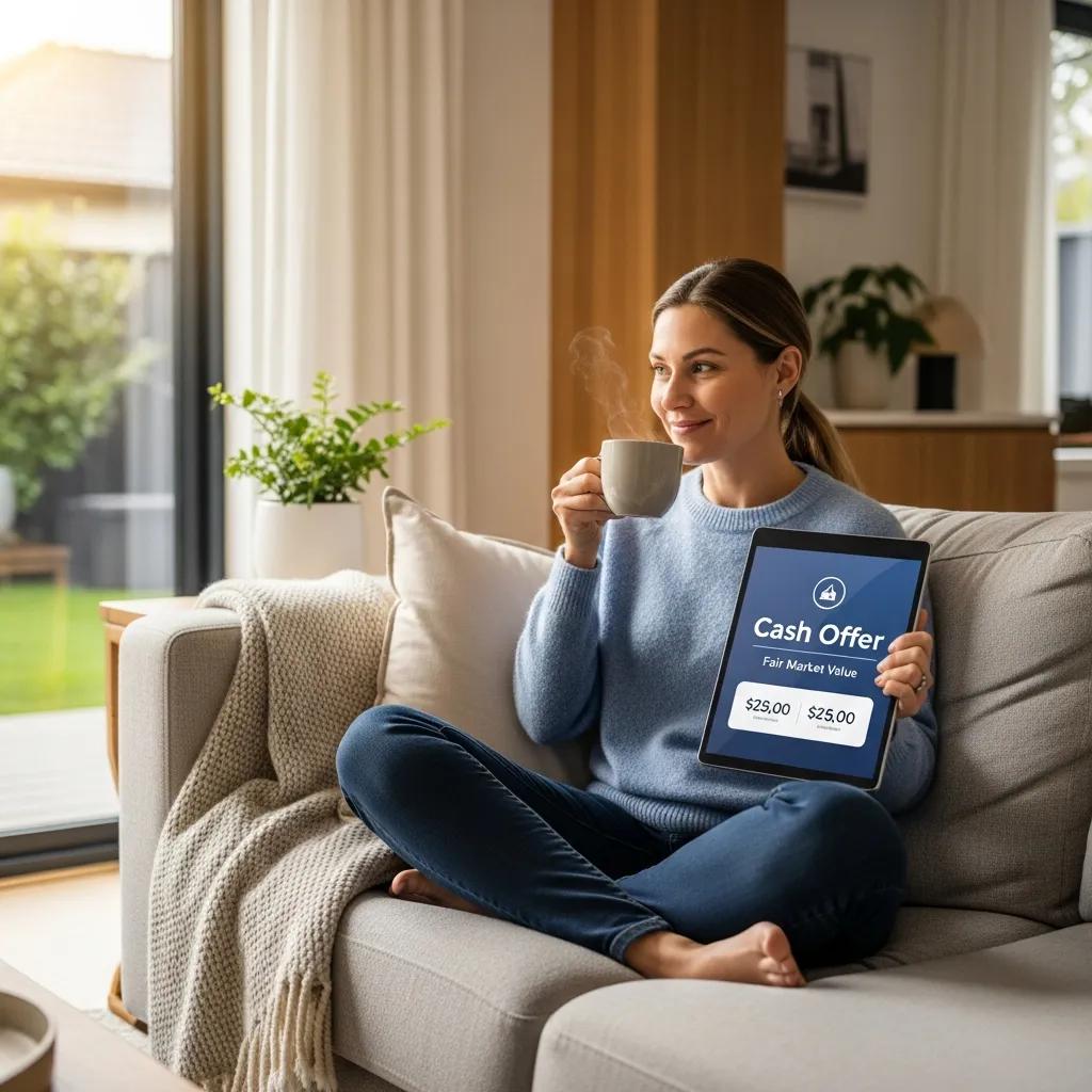 Homeowner enjoying the benefits of selling a house as-is for cash