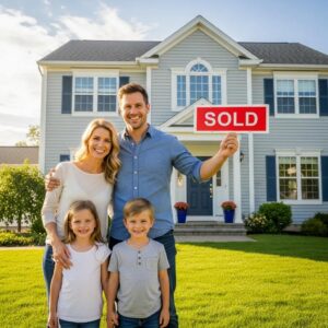 Happy family celebrating a quick home sale in New Jersey